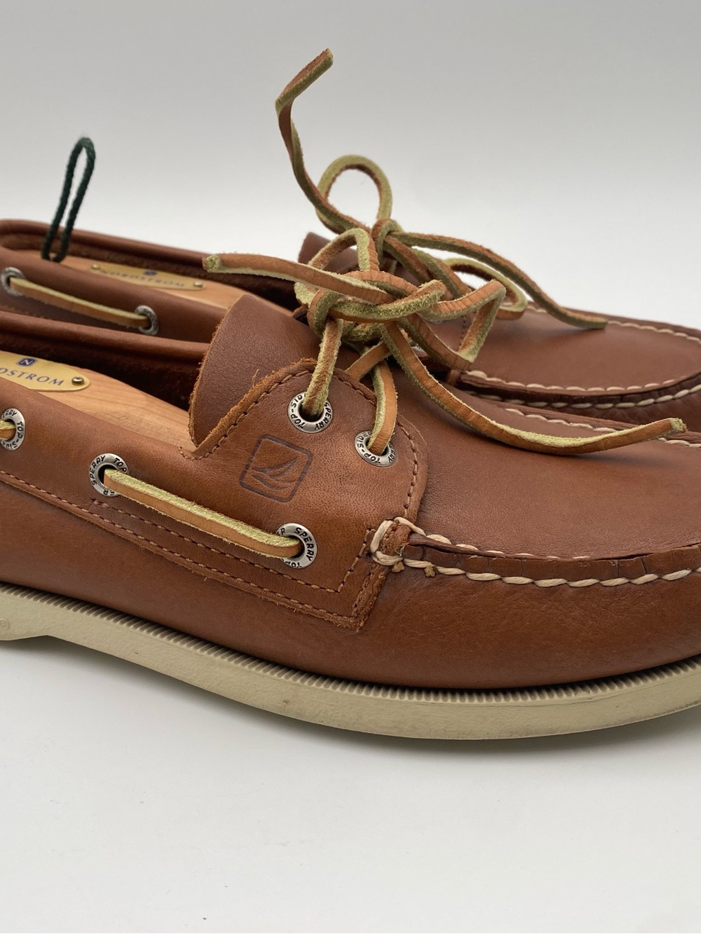 Sperry Men's Top-Sider Tan Leather Loafer Slip-On/Lace-Up Boat Shoes, Size US 7M